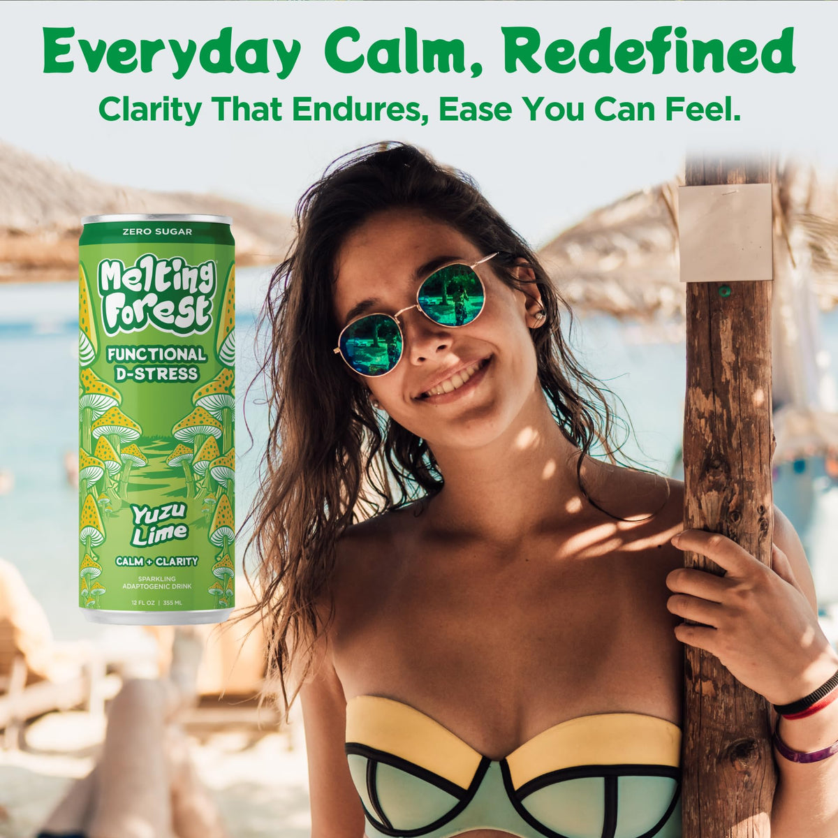 MELTING FOREST Boisson Yuzu Lime D-Stress canette avec ingrédients