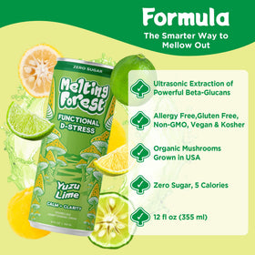 MELTING FOREST Boisson Yuzu Lime D-Stress canette sur une table