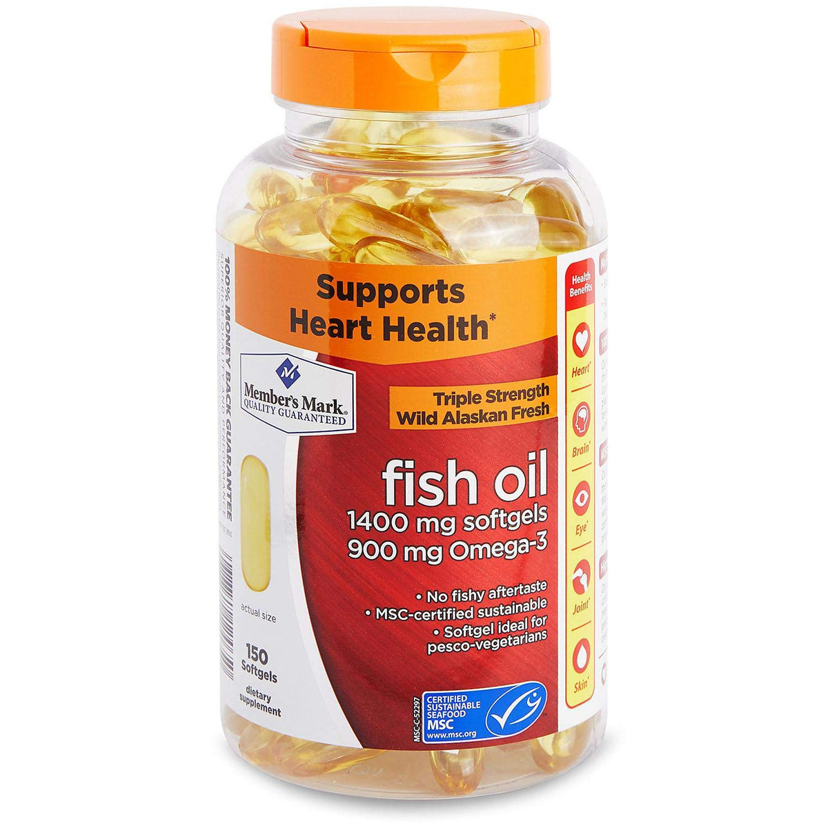 MEMBER'S MARK Huile de Poisson Omega 3 1400 mg boîte avant