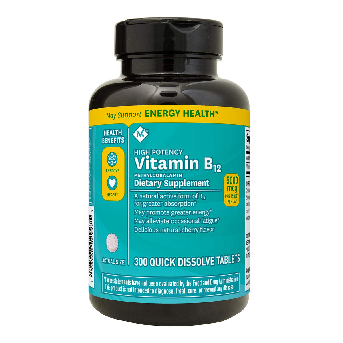 MEMBER'S MARK Vitamine B12 Methylcobalamine 300 comprimés, avant vue avec emballage