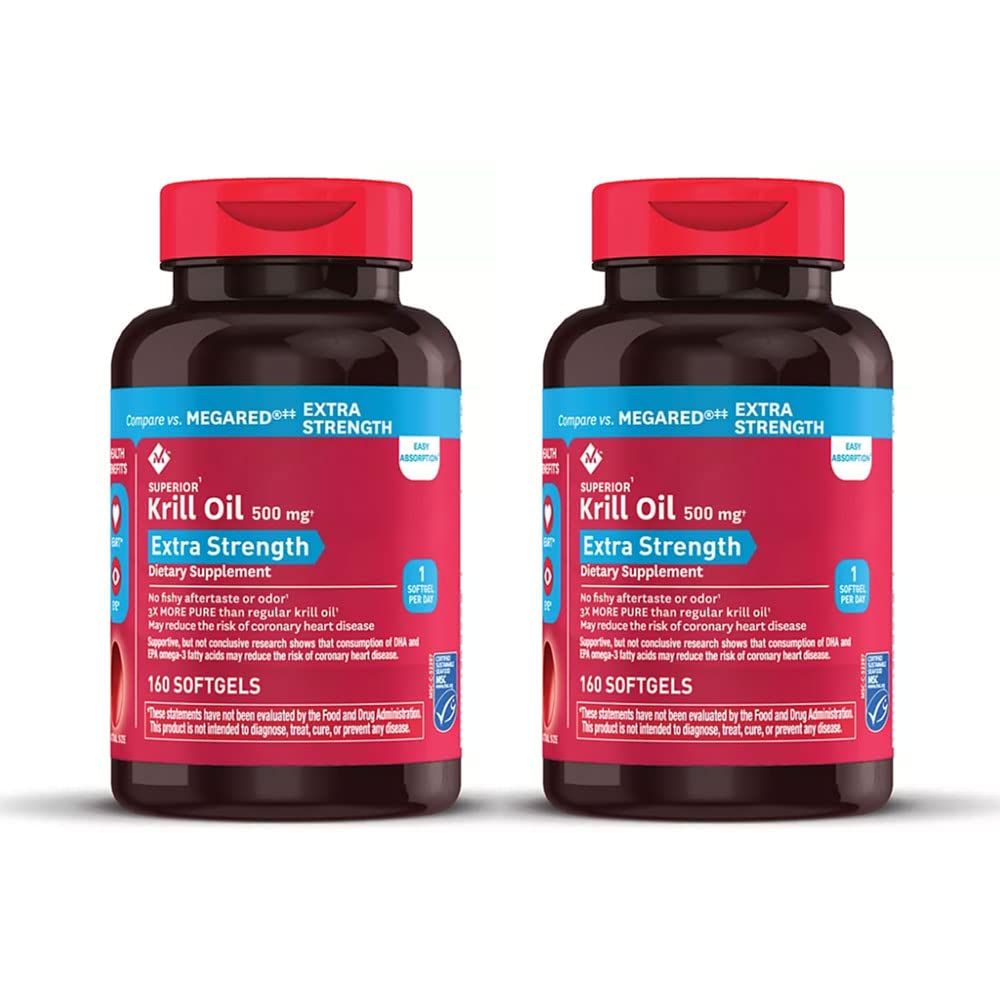 Members Mark huile de krill extra fort 500mg gélules vue de face