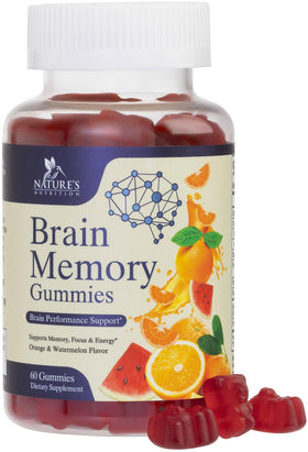 Memory Gummies de Nature's Nutrition, pot de 60 unités vue de face