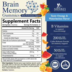 Memory Gummies Nature's Nutrition, détail de la texture des gummies
