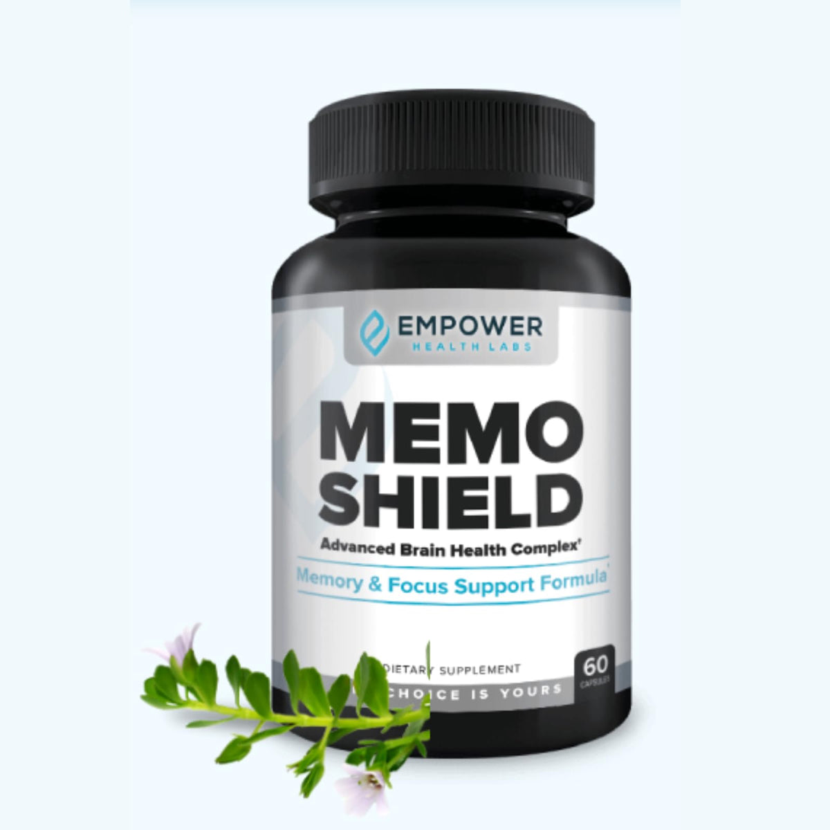 MemoShield emballage avec Lion's Mane et Ginkgo Biloba en arrière-plan