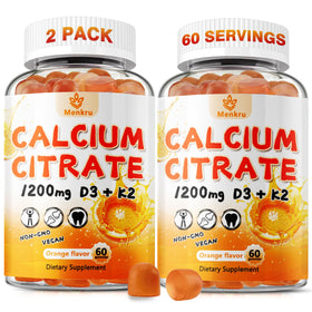 Menkru Gummies Calcium Citrate 1200 mg vue de face avec emballage