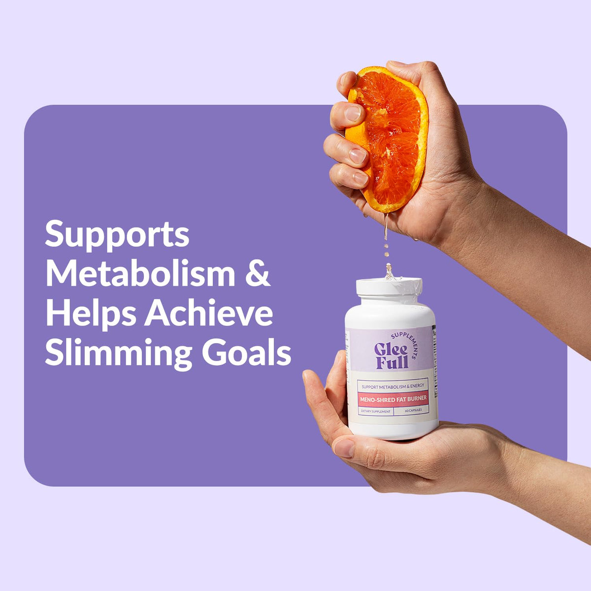 Meno Shred GLEEFULL SUPPS montrant le contenu du flacon