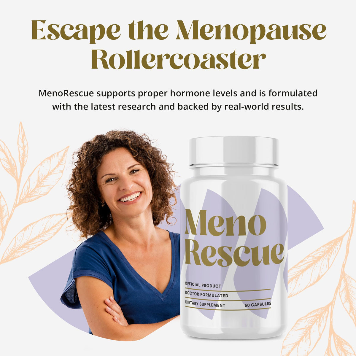 MenoRescue Compléments Alimentaires Ménopause 70g - capsules à l'intérieur