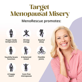 MenoRescue Compléments Alimentaires Ménopause 70g - format de la boîte