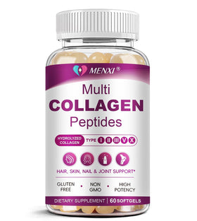 MENXI Complément Alimentaire Collagène Multi Types 60 gélules vue de face