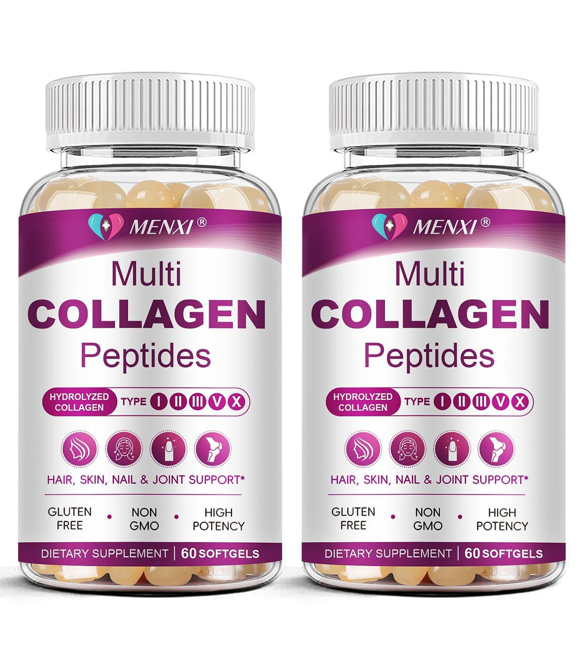 MENXI Multi Collagen Peptides Softgel 120 gélules vue de face