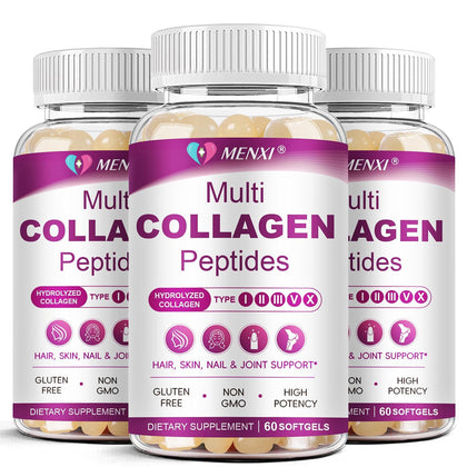 MENXI Multi Collagen Peptides Softgel 180 CT gélules en boîte