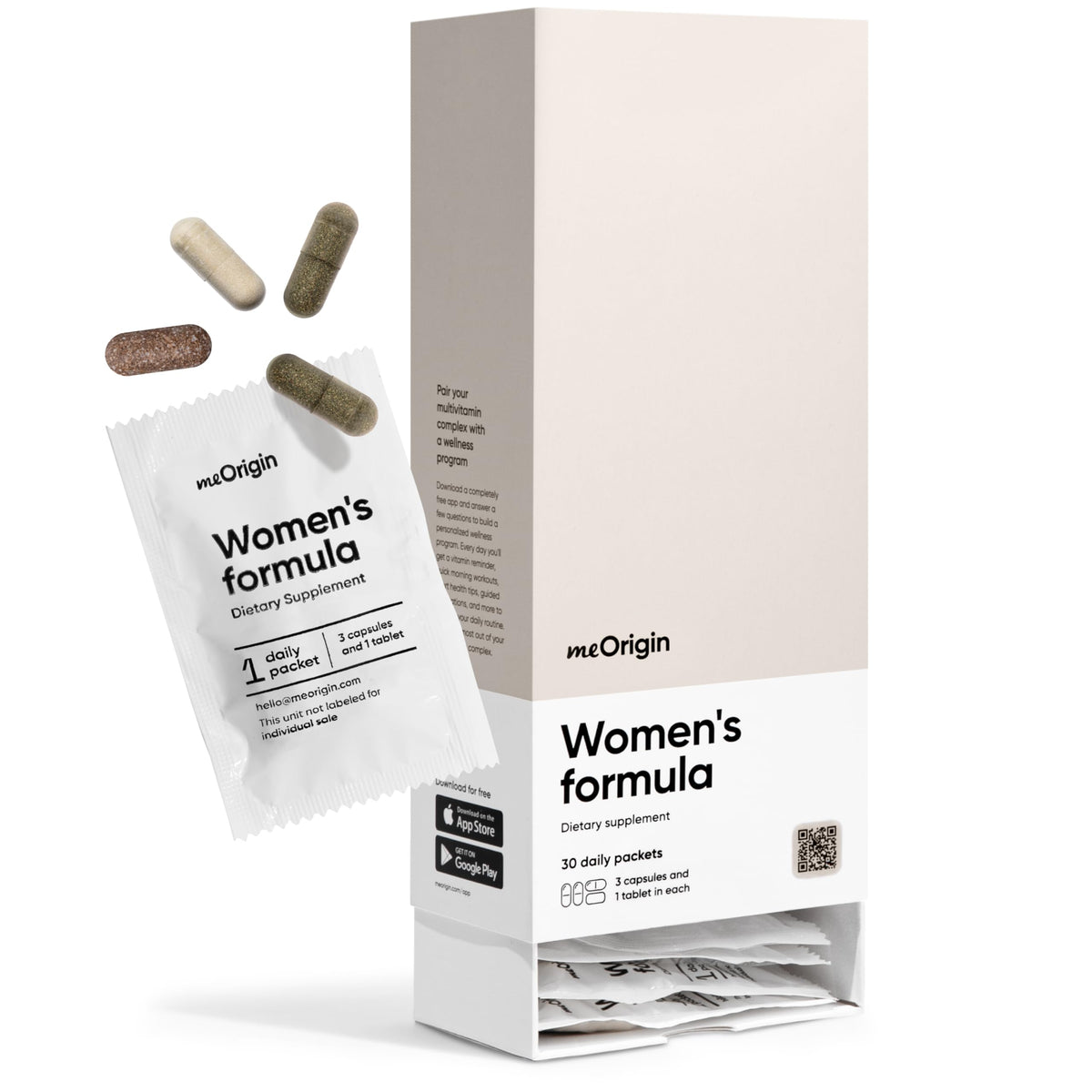 meOrigin Multivitamine Femme boîte de 30 jours vue de face