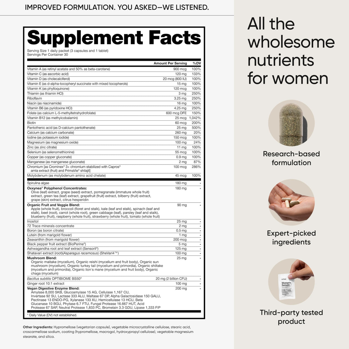 meOrigin Multivitamine Femme prises quotidiennes