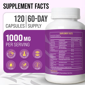 MERRY VITA Complément Alimentaire Cortisol 120 Capsules Végétales avec étiquette