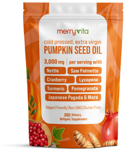 MERRY VITA Huile de Pépin de Citrouille 3000mg face avant du flacon