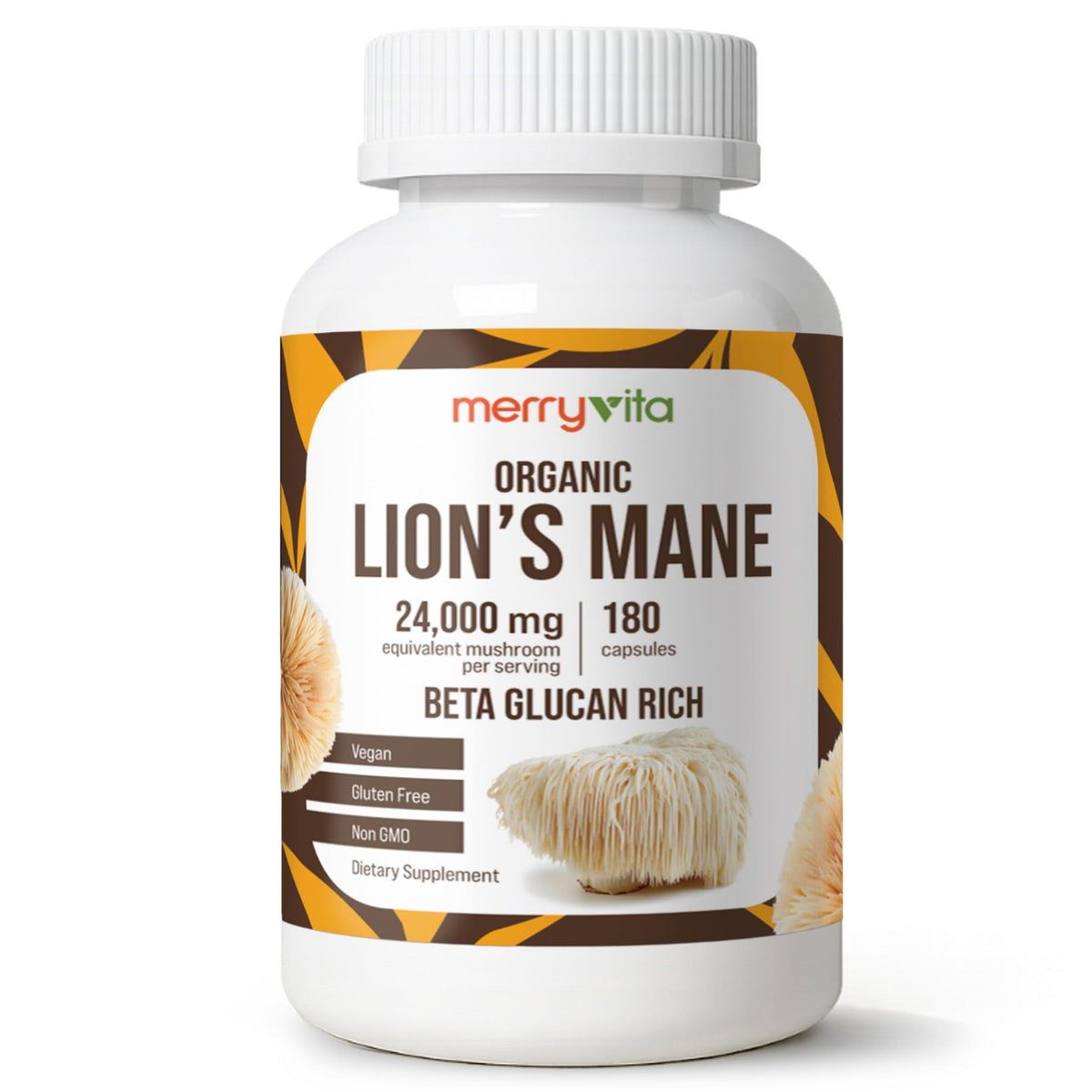MERRY VITA Lion’s Mane 180 capsules vue de face