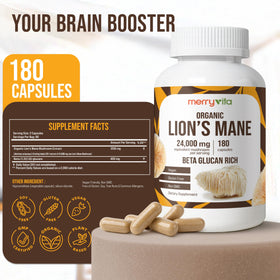 MERRY VITA Lion’s Mane bouteille avec étiquette