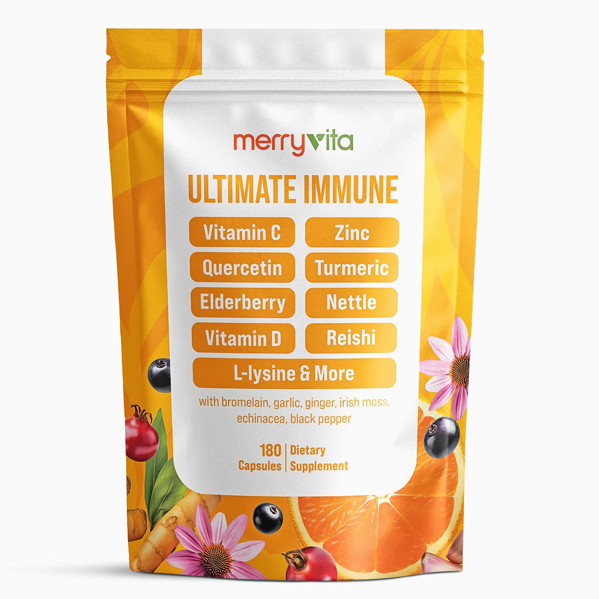 MERRY VITA Vitamine C 1000mg 180 capsules vue de face