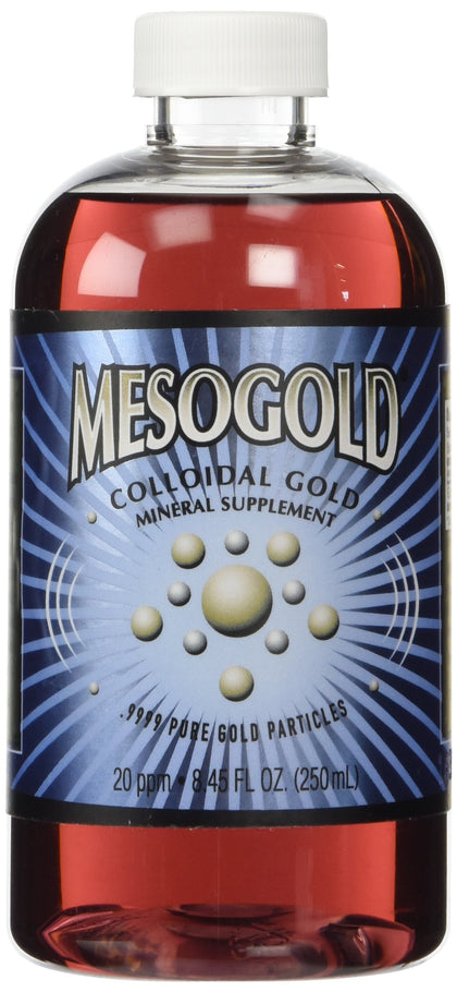 MesoGold colloïde d'or 250 mL vue avant avec étiquette