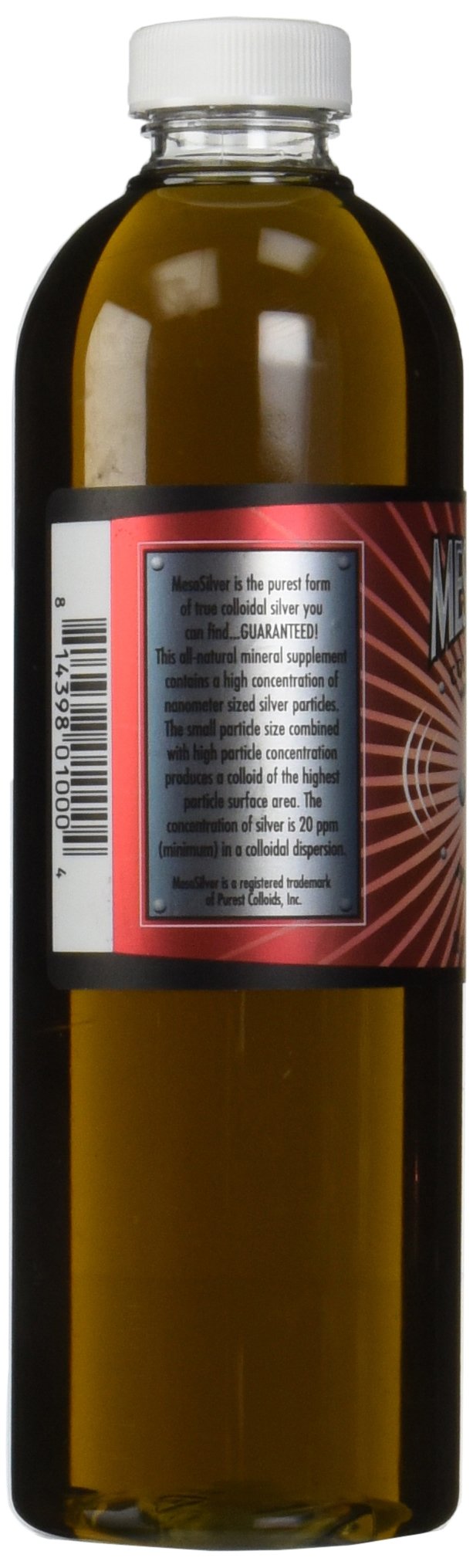 MesoSilver 20 ppm Argent Colloïdal 500 mL étiquette et détails