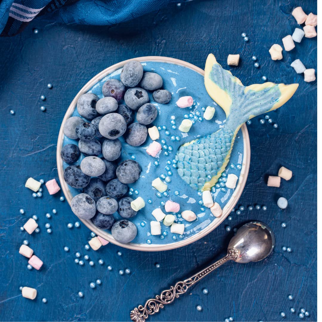 Mesure d'une portion de poudre de spiruline bleue bio