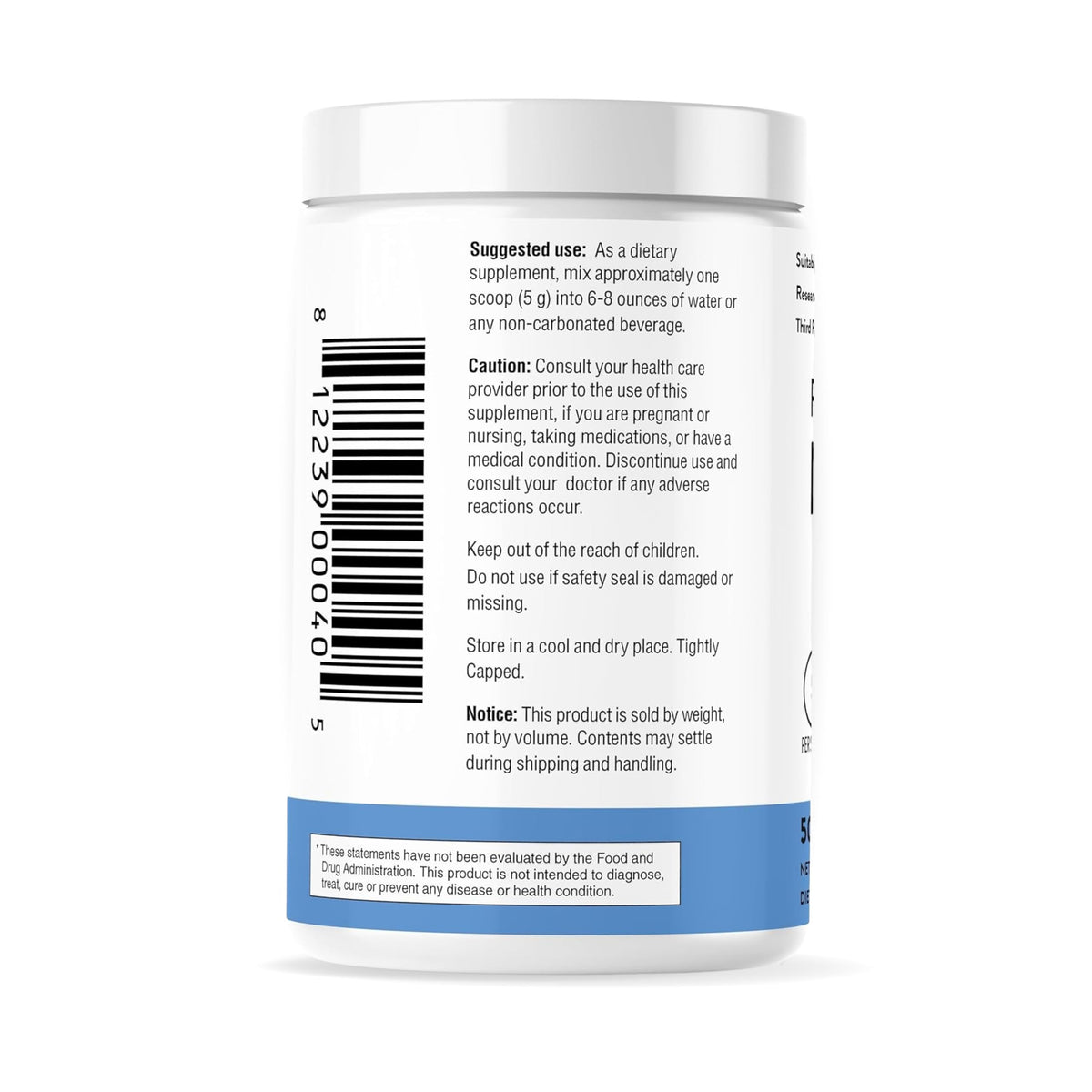 Mesure de 2g de poudre de L-Glutamine Sandhu's dans un verre d'eau