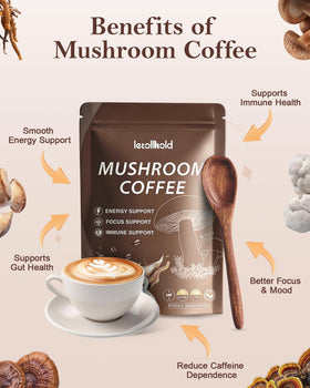 Mesure de café aux champignons letollhold sur une cuillère