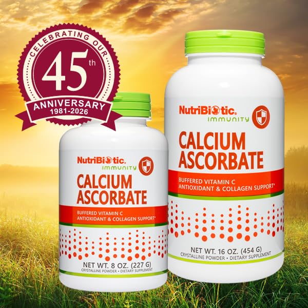 Mesure de ½ cuillère à café de poudre de Calcium Ascorbate NutriBiotic