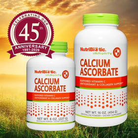 Mesure de ½ cuillère à café de poudre de Calcium Ascorbate NutriBiotic