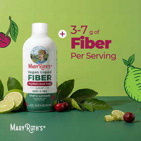 Mesure de deux cuillères à soupe de complément liquide de fibre MARYRUTH'S