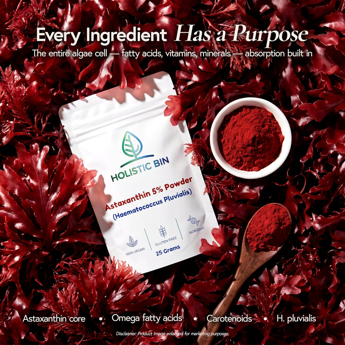 Mesure de poudre d'Astaxanthine Holistic Bin