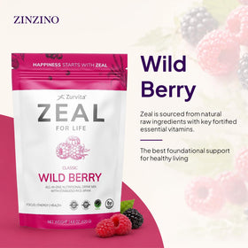 Mesure de poudre de Zurvita Zeal for Life Classic Wild Berry