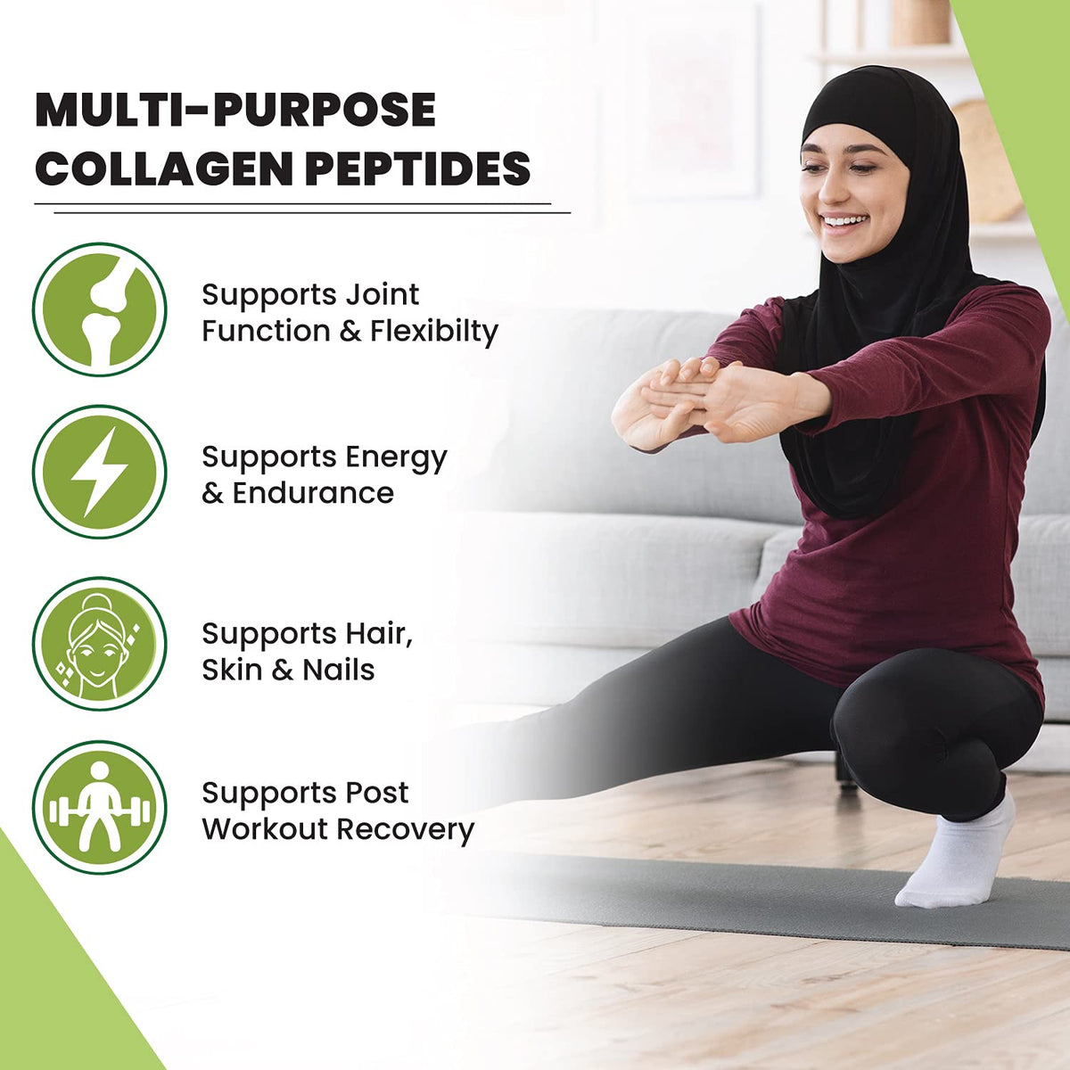 Mesure de Zaytun Collagène Halal Poudre 11g sur une cuillère