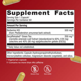 Metagenics Berberine GT 500 mg boîte ouverte avec capsules
