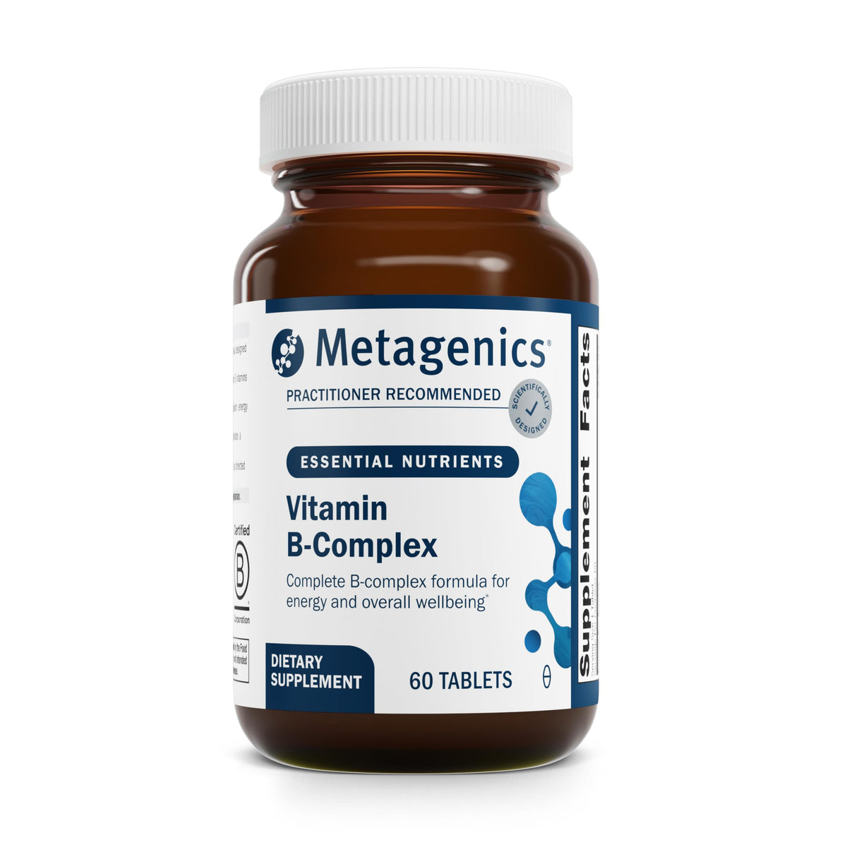 Metagenics complexe de vitamines B 60 comprimés avant
