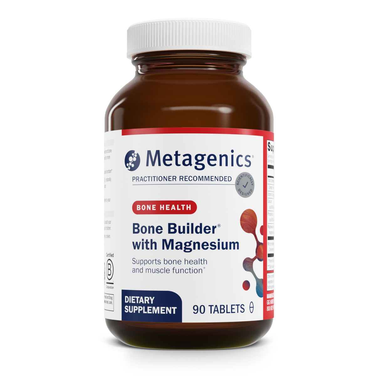Metagenics comprimés de calcium avec magnésium, vue de face