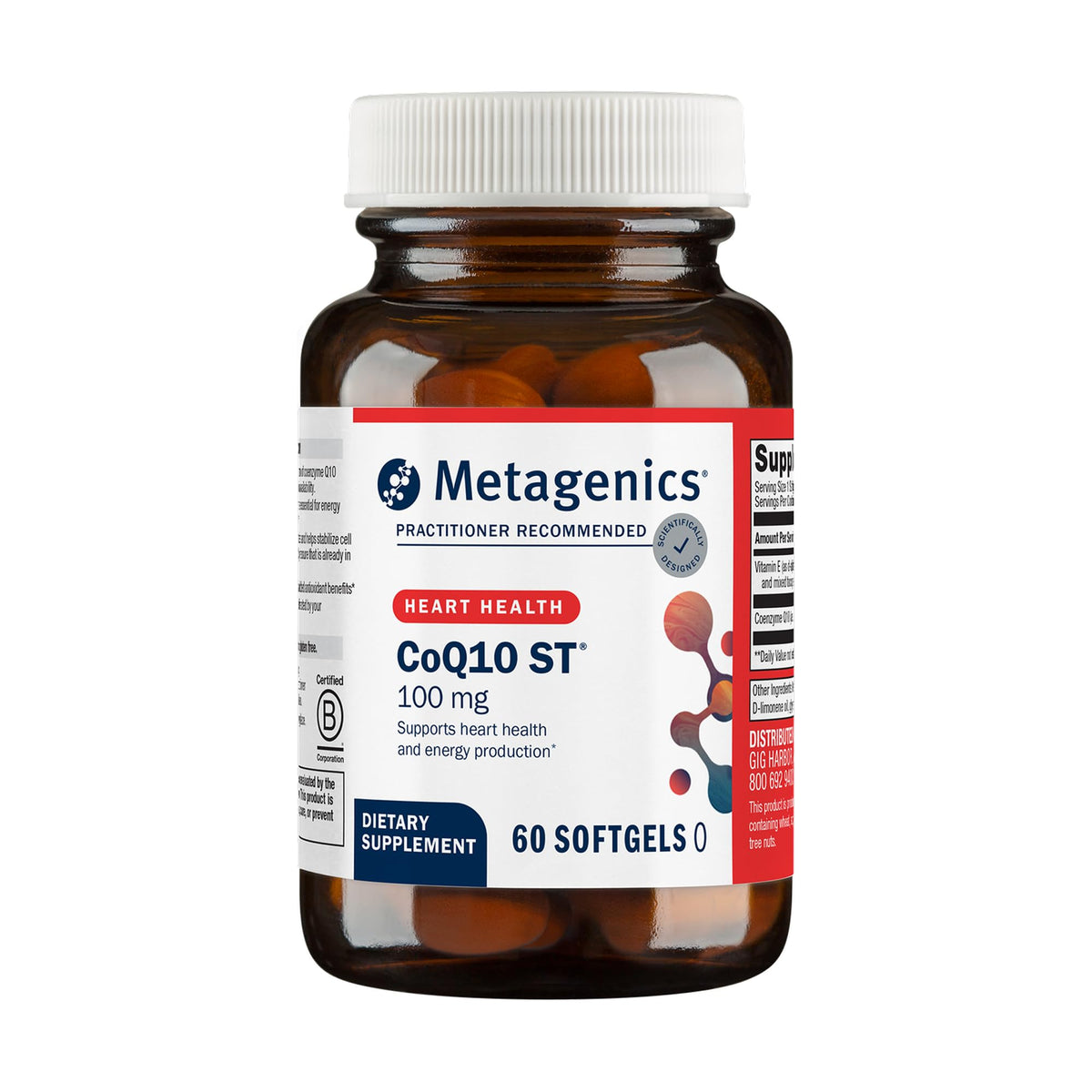 Metagenics CoQ10 ST-100 120 gélules molles vue de face