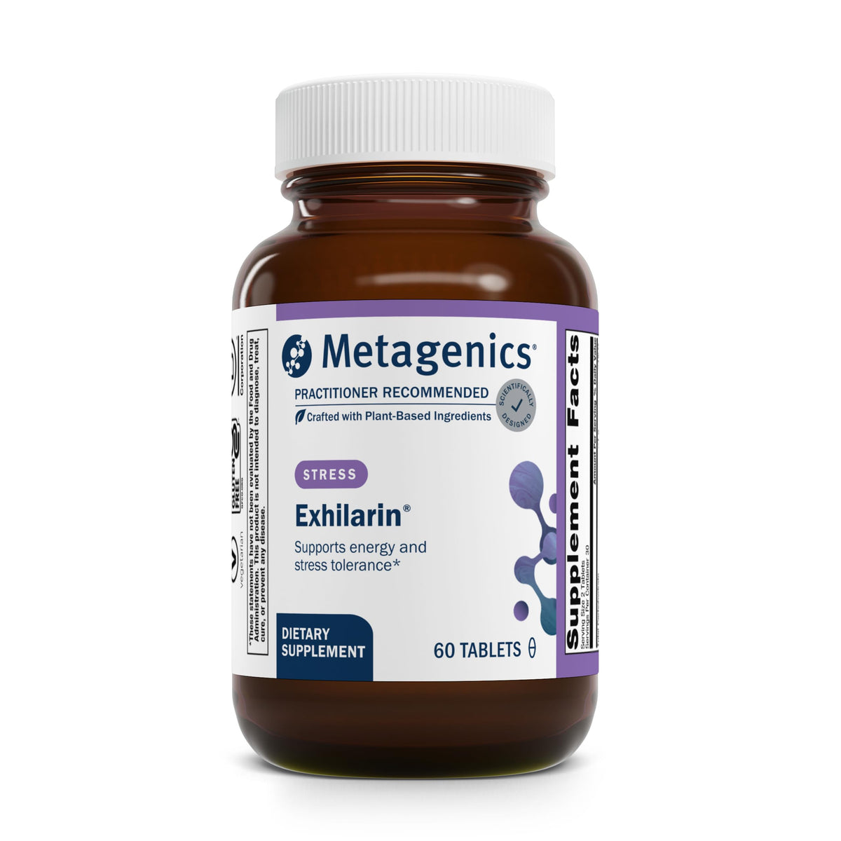 Metagenics Exhilarin 60 comprimés vue de face avec emballage
