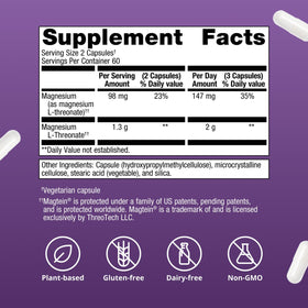 Metagenics Magnésium L-Thréonate 120 capsules - prise quotidienne