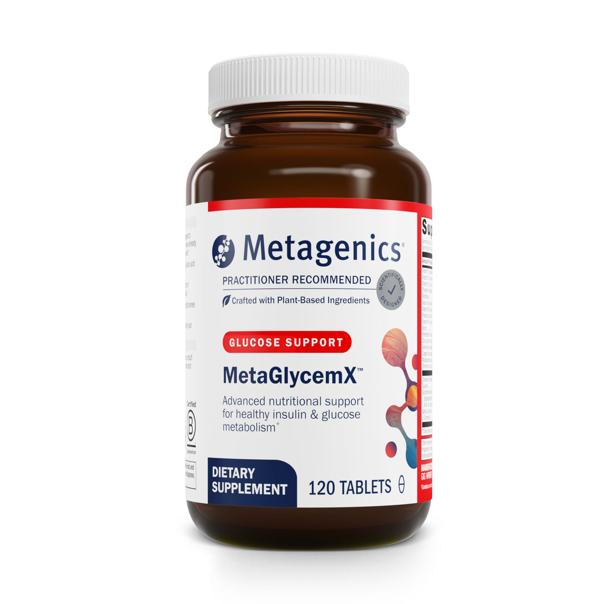 Metagenics MetaGlycemX 100 mg Acide Alpha-Lipoïque devant du flacon
