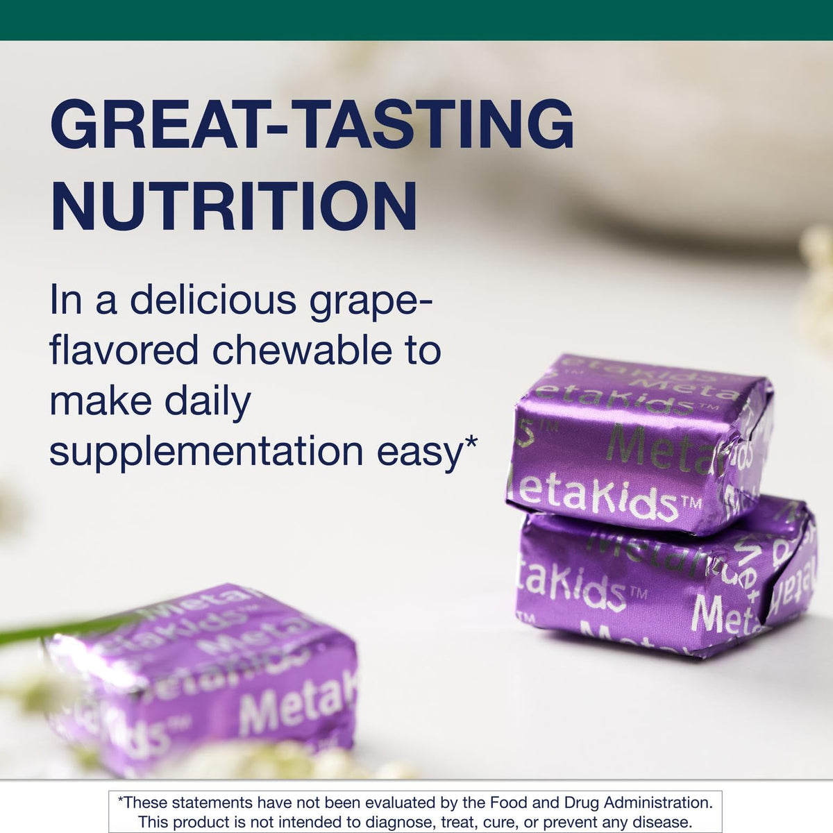 Metagenics MetaKids Multivitamin chews raisin côté