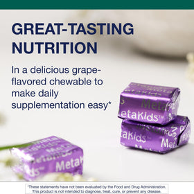 Metagenics MetaKids Multivitamin chews raisin côté