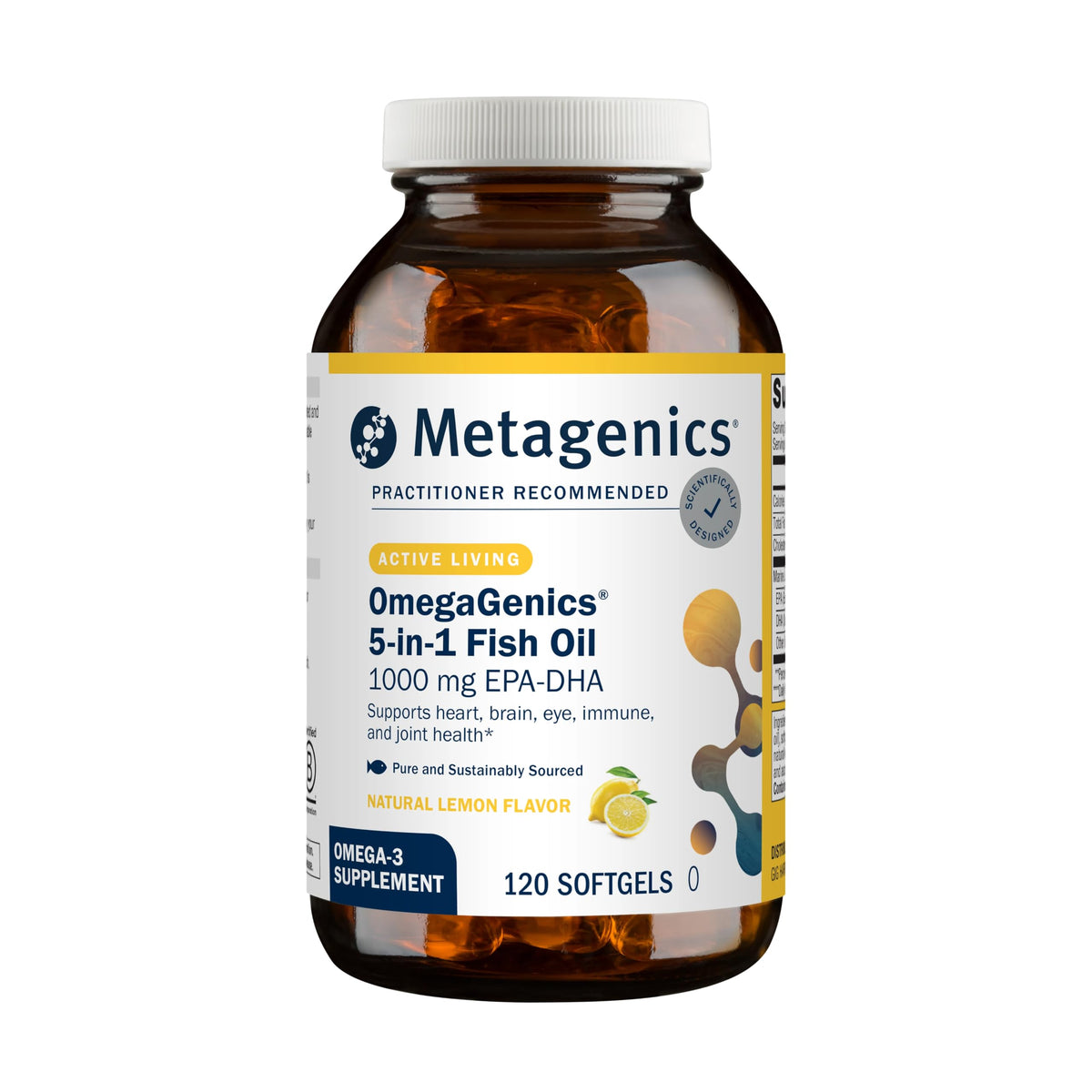 Metagenics OmegaGenics Huile de Poisson 1000mg EPA DHA gélules vue de face