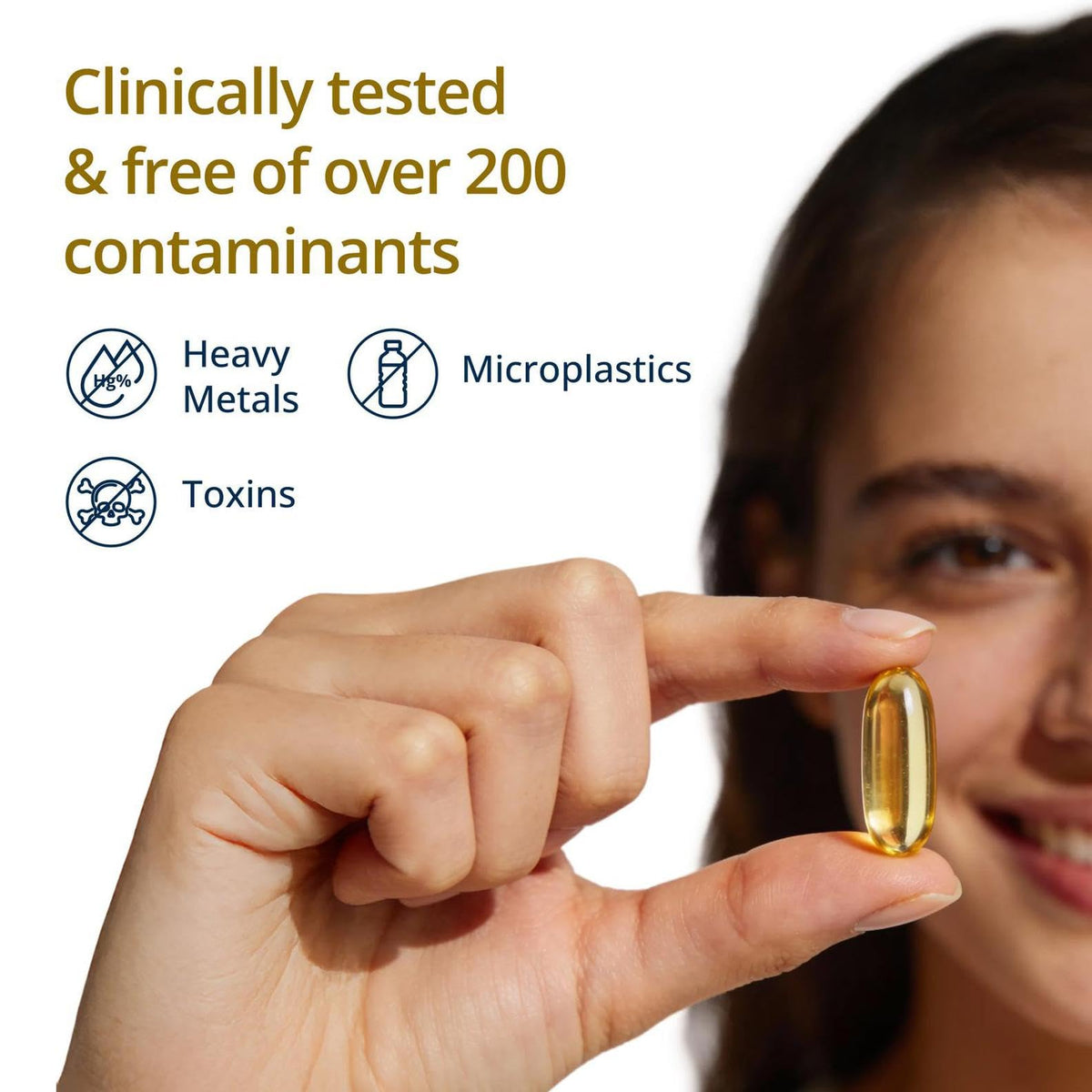 Metagenics OmegaGenics Huile de Poisson EPA-DHA 720 mg, flacon ouvert avec gélules