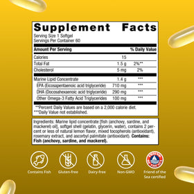 Metagenics OmegaGenics Omega-3 1000mg EPA DHA avec un verre d'eau