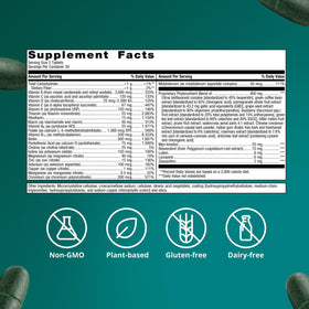 Metagenics PhytoMulti Multivitamine Sans Fer comprimés sur une table