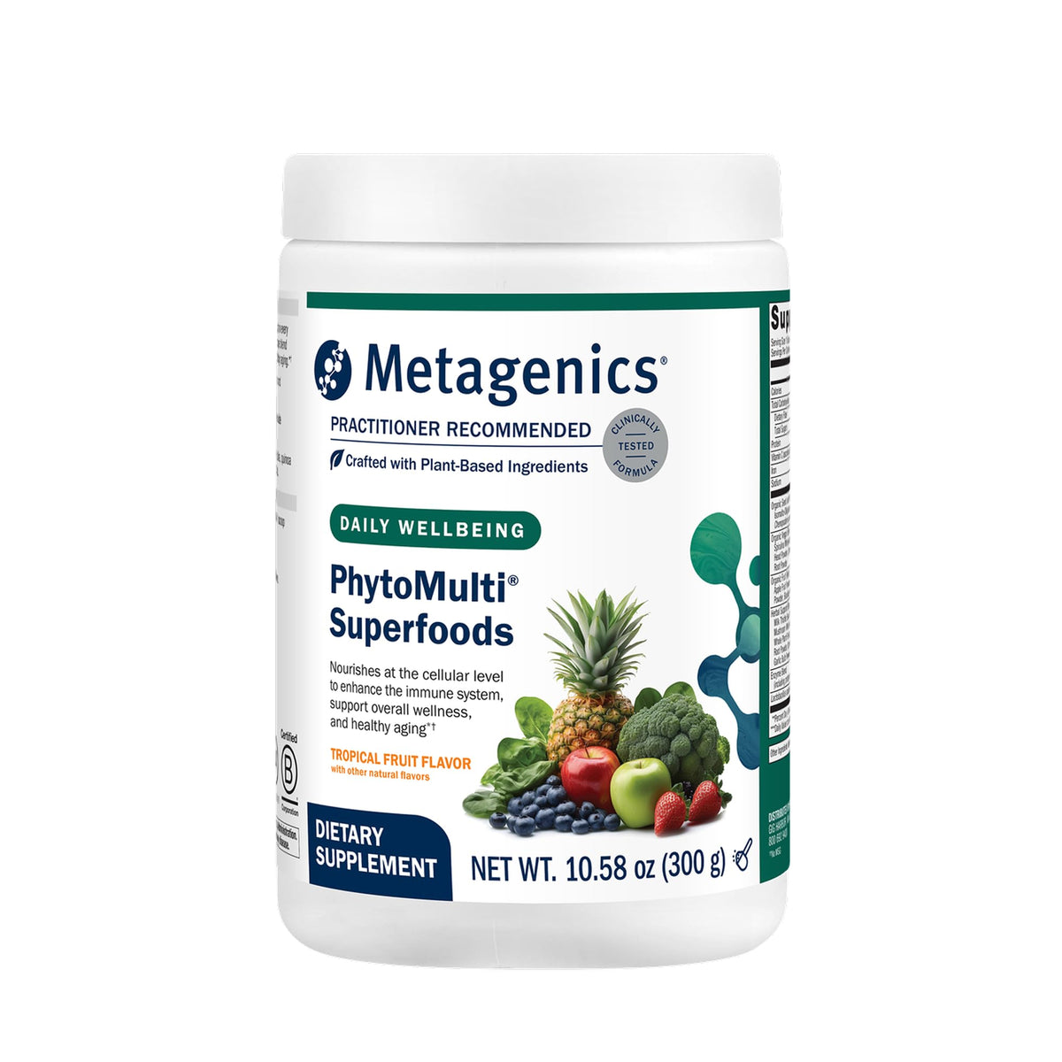 Metagenics PhytoMulti Superfoods poudre de fruits tropicaux vue avant