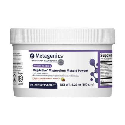 Metagenics Poudre de Magnésium MagActive 150 g Saveur Citron Fraise vue de face