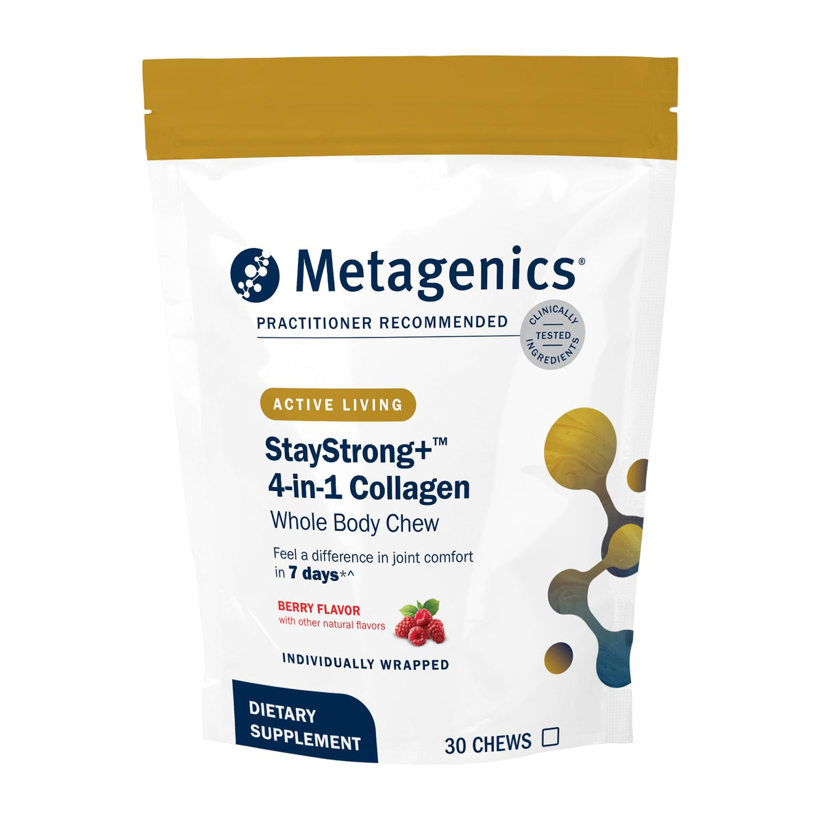 Metagenics StayStrong+ Collagène 4-en-1 Berry, présentation de face