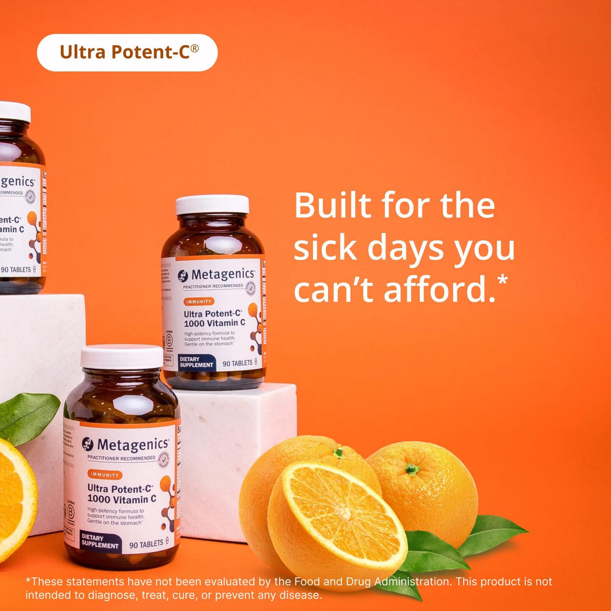 Metagenics Ultra Potent-C 1000mg comprimés avec une cuillère de dosage